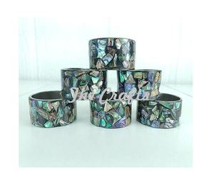 Anneau de serviette en métal doré et nacre, qualité supérieure, pour mariage, fête, vaisselle - Product Image 6