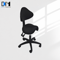 Tabouret ergonomique de dentiste DM avec dossier, réglable, hydraulique, à roulettes, en cuir PU, pour clinique médicale