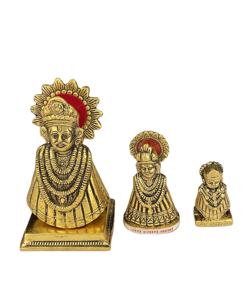 Figura de Shyam ji de Baba khatu, juego artesanal de tres figuras de decoración de entrada para el hogar - Product Image 1