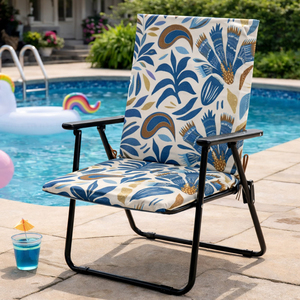 Coussins de chaise de jardin style loft 95x50x4cm, hydrofuges, légers, avec rembourrage en mousse et sangles de fixation pour usage extérieur - Product Image 4