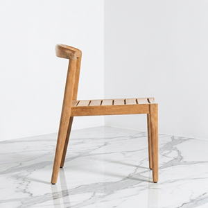 Sillas de comedor de teca maciza con listones, estilo minimalista, para restaurante, cafetería, cocina, de calidad comercial, premium, exportación a granel de fábrica de Indonesia - Product Image 3