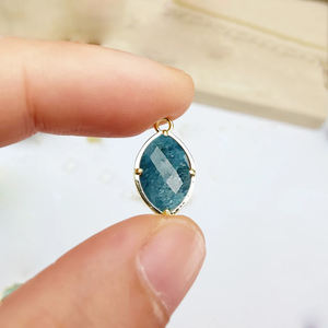 จี้อัญมณีชั้นดีแท้925แร่อะพาไทต์แร่เงินแท้สำหรับทำเครื่องประดับแบบทำมือขายส่งจำนวนมาก - Product Image 1