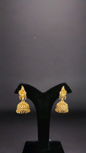 Comprar conjunto de pendientes de moda con diseño único 22CT chapado en oro Jhumka estilo pendientes joyería para mujer desgaste - Product Image 3