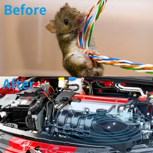 Động vật gặm nhấm xe Repeller siêu âm động vật dưới mui xe thấm pin Powered ánh sáng nhấp nháy giữ chuột Chuột sóc và Martens đi - Product Image 5