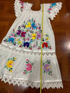 Nueva Colección de Ropa de Playa, Bordado Mexicano, Sólido, Natural, Lavable, Tradicional, Bordado, Moderno, Vestido Maxi Bohemio de Primavera - Product Image 3