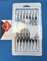 Ruya Instruments chirurgicaux dentaires, Curettes Gracey orthodontiques, Ensemble de 7 pièces en acier inoxydable, pour planification et détartrage manuels des racines parodontales