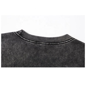 เสื้อยืดผู้หญิงคุณภาพสูง ผ้าฝ้ายฟอกสีสไตล์วินเทจลำลอง แขนสั้น แต่งลายปัก ขายส่ง กระดุมเพชร - Product Image 4