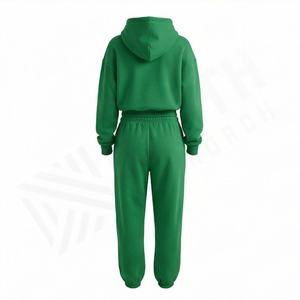 Ensemble de survêtement décontracté pour femmes avec logo personnalisé, pantalon de survêtement à capuche et à jambes courtes, ensemble de survêtement deux pièces, tenue de sport pour la salle de sport et le fitness - Product Image 2