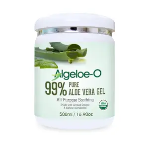 Akne, yara izleri, parlayan ve radyant cilt için ALGELOE organik toksik olmayan berrak Aloe Vera jel % 99% doğal Paraben, sülfatsız-500ml