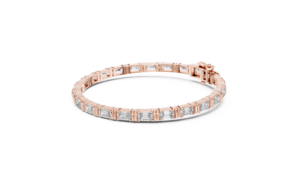 Horizontal Emerald-Cut Diamond Bar Link <b>Bracelet</b> - Product Image 1