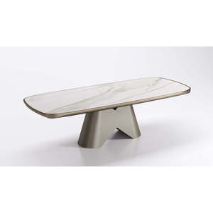 Scott Keramik Premium Dining <b>Table</b> Modern Minimalist Design Stable and Assembled Marble Top Extendable for Hotel Use - Product Image 2