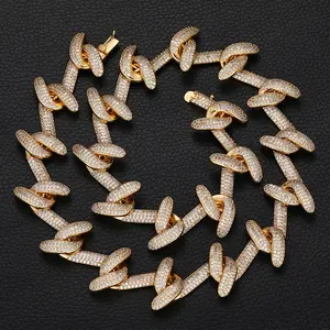 Stylish ICE Jewelry Hook Design Hip Hop Iced Out Cuban Link <b>Necklace</b> High Quality wholesale and <b>cheap</b> - Product Image 4