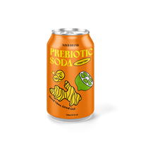 Cannette en aluminium de marque privée 330ml 500ml 250ml Saveur naturelle à faible teneur en glucides Soda prébiotique carbonaté votre propre marque sans beaucoup de saveurs