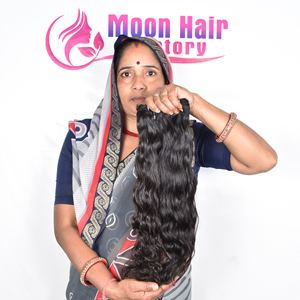 Cheveux humains vierges non traités, non chimiques, provenant de temple du sud de l'Inde, disponibles en gros, prix de vente - Product Image 4