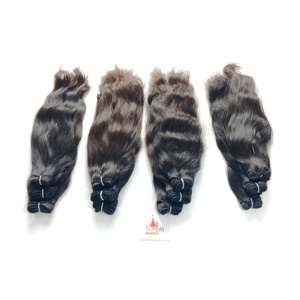 Venta al por mayor 100% Natural indio cutícula alineada ondas profundas negro Remy extensiones de cabello químicamente procesado crudo cabello humano para - Product Image 2