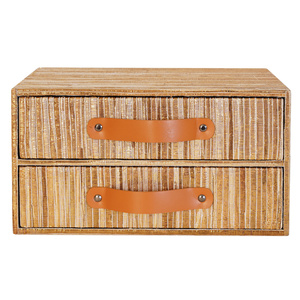 Organizador de Cajones de Escritorio de Doble Nivel Ecológico, Tejido a Mano con Jacinto de Agua y MDF, Hecho a Mano, Multifuncional, TSCA BSCI - Product Image 2