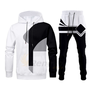 Ensemble deux pièces pour homme, sweat-shirt et pantalon de sport décontracté, respirant, extensible dans les quatre sens, grande taille, marque de survêtement de sport pour l'automne - Product Image 2