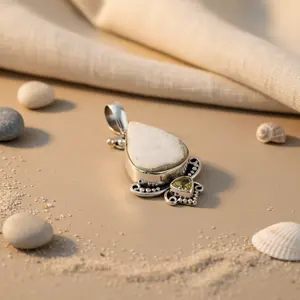 Women's Trendy 925 Silver Moonstone <b>Pendant</b> Necklace Rhodium Plated 14K Gold Rose Gold Diamond <b>Pearl</b> Main Stones Gemstone - Product Image 2