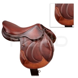 Dressage หนังม้าอานแบบอังกฤษหนังนิ่มสีน้ำตาลธรรมชาติต้นไม้ไม้ชุบนิกเกิลฮาร์ดแวร์ปรับแต่งสีได้ - Product Image 4
