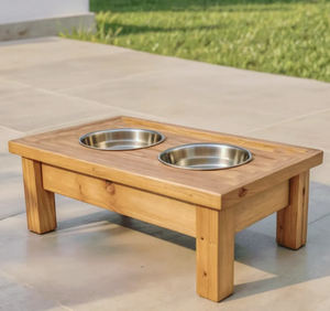 Support double bol en bois massif très demandé pour chiens, ensemble de bols et mangeoires pour animaux de compagnie en provenance d'Inde - Product Image 4