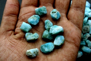 10ชิ้นที่น่ารักขนาด14-16มม. อัญมณีหลวมอัญมณีธรรมชาติ Larimar หินหยาบเงียบสงบนุ่มที่ยอดเยี่ยมสำหรับ - Product Image 4