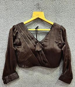 Blusa Georgette pesada moderna, nuevo patrón de Bollywood, Top Formal de verano, diseño abierto, decoración bordada, camisas modestas de Barry - Product Image 1