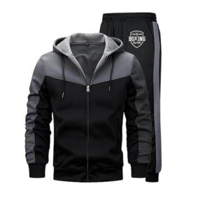 Ensemble de survêtement 2 pièces pour homme, survêtement de sport à fermeture éclair intégrale, jogging, entraînement en salle de sport - Product Image 1