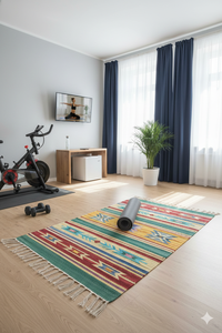 Alfombra Moderna Hecha a Mano de Felpa de Algodón Premium - Uso en Viajes y en el Hogar, Lavable y Reversible - Product Image 3