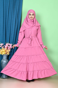 Elegante mezcla de algodón autodiseño Burqa Hijab modesto musulmán para mujer vestido Abaya de longitud completa Dubai moda inspirada noche Islámica - Product Image 3