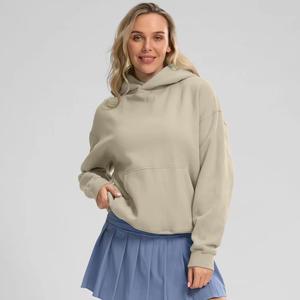 Sweat à capuche décontracté pour femme, épaules tombantes, surdimensionné, mélange de coton, respirant, fabriqué au Pakistan - Product Image 6