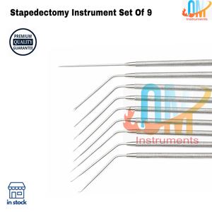 Kit chirurgical ORL et otologie en acier inoxydable de qualité médicale supérieure pour stéphatoctomie, 9 pièces, pour la chirurgie de l'oreille moyenne - Product Image 3