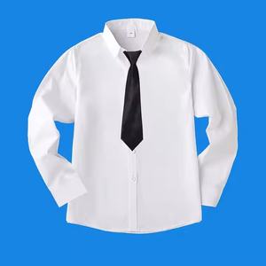Camisa Oxford antiarrugas personalizada de fábrica para niños, camisa blanca de manga larga con soporte de verano, camisa escolar de manga corta para otoño - Product Image 2