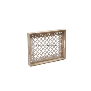 Qualité exclusive Grande taille en bois naturel fait à la main Décoration de table Plateaux de service alimentaire de luxe La plupart des vendeurs Plateaux de fête de restaurant - Product Image 1