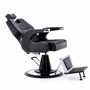 Sillón de Barbería Hidráulico Reclinable, Giratorio 360 Grados, Reposacabezas Ajustable, Cuero Sintético, Moderno, Profesional - Product Image 3