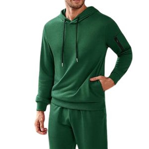 Sudadera con capucha informal atlética verde para hombre, chándal de estilo Formal para primavera Otoño, correr y trotar - Product Image 3