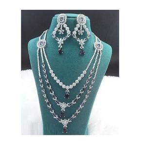 Ensemble de bijoux de qualité supérieure collier et boucles d'oreilles de mariée avec beauté et brillance intemporelles avec quantité minimale de commande prêt - Product Image 2