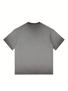 Custom Heat Transfer Printed Oversized Bleached Distressed T-<b>Shirt</b> with Unique Shoulder Zipper Accents Short Sleeve Crew Neck - Product Image 2