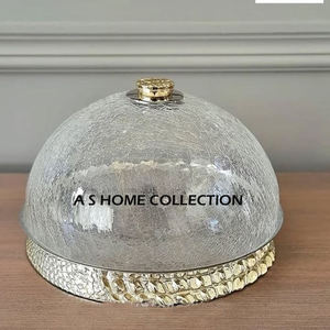 Salon famille créatif luxe gâteau aux fruits support forme irrégulière Texture dorée aluminium métal support ornements - Product Image 2