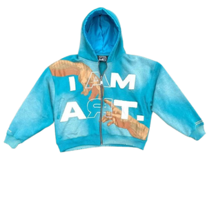 Custom Applique Patch Bordado Zip up Hoodie,Custom Distressed Zip up Hoodie Hombres, Distressed Bordado Hoodie Set Custom - Product Image 6