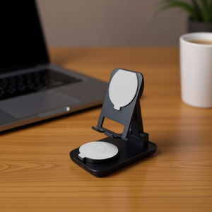 Soporte para Teléfono de Escritorio DAM con Cargador Inalámbrico Integrado de 10W (Material ABS) para Uso con Tabletas - Product Image 2