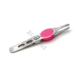 Pinzas cosméticas para cejas inclinadas de acero inoxidable, herramientas de maquillaje para pelos de belleza coloridos con punta puntiaguda - Product Image 5