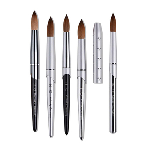 แปรงทำเล็บยอดนิยม ด้ามโลหะสีชมพู ประดับด้วยคริสตัลวิบวับ สำหรับทาสีเล็บ - Product Image 3