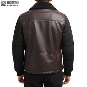 Nouvel arrivage de blouson d'aviateur en cuir pour hommes Veste en cuir pour hommes de haute qualité avec col en fourrure Produit supérieur Veste en cuir pour hommes - Product Image 2