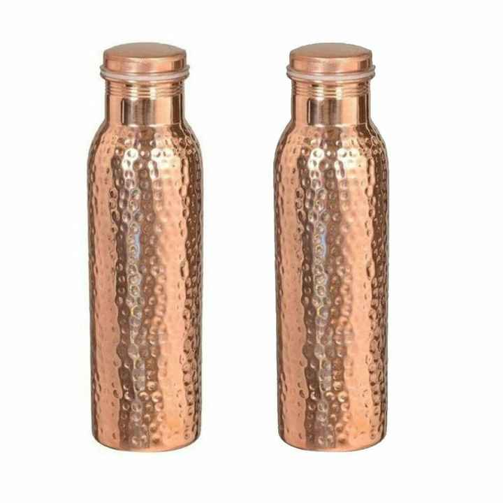 Handmade Pure Copper Water Bottle Sport Cap Kitchen Daily Use High Demand for Ayurveda Health Benefits Leak-Proof Joint-Free