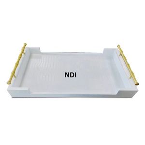 Restaurante de estilo moderno Suministros de hotel Bandeja de servidor de alimentos Bandeja de servicio con incrustaciones de hueso de madera - Product Image 3