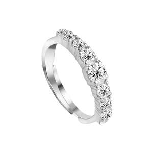 Anillos de Plata de Ley 925 de Primera Calidad para Mujer, Anillo de Hombre Chapado en Rodio con Diamante para Boda o Regalo - Product Image 1