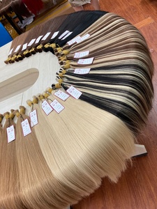 Usine directe russe vierge Extensions de cheveux pleine cuticule alignée en vrac droite vague d'eau peut être teint blanchi blond naturel - Product Image 2