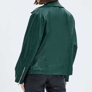 แจ็กเก็ตหนัง PU สำหรับผู้หญิงระบายอากาศได้พร้อมคอตั้ง - Product Image 3