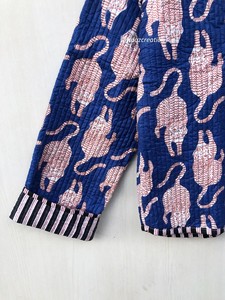 Chaqueta Kimono Acolchada Boho Hecha a Mano, Abrigo con Estampado de Bloques para Mujer, Mercado Mayorista al Mejor Precio - Product Image 4