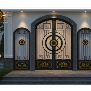 Portes en fer forgé de haute qualité KHP, double entrée, galvanisées, sécurité renforcée, personnalisables pour les appartements de luxe. - Product Image 2